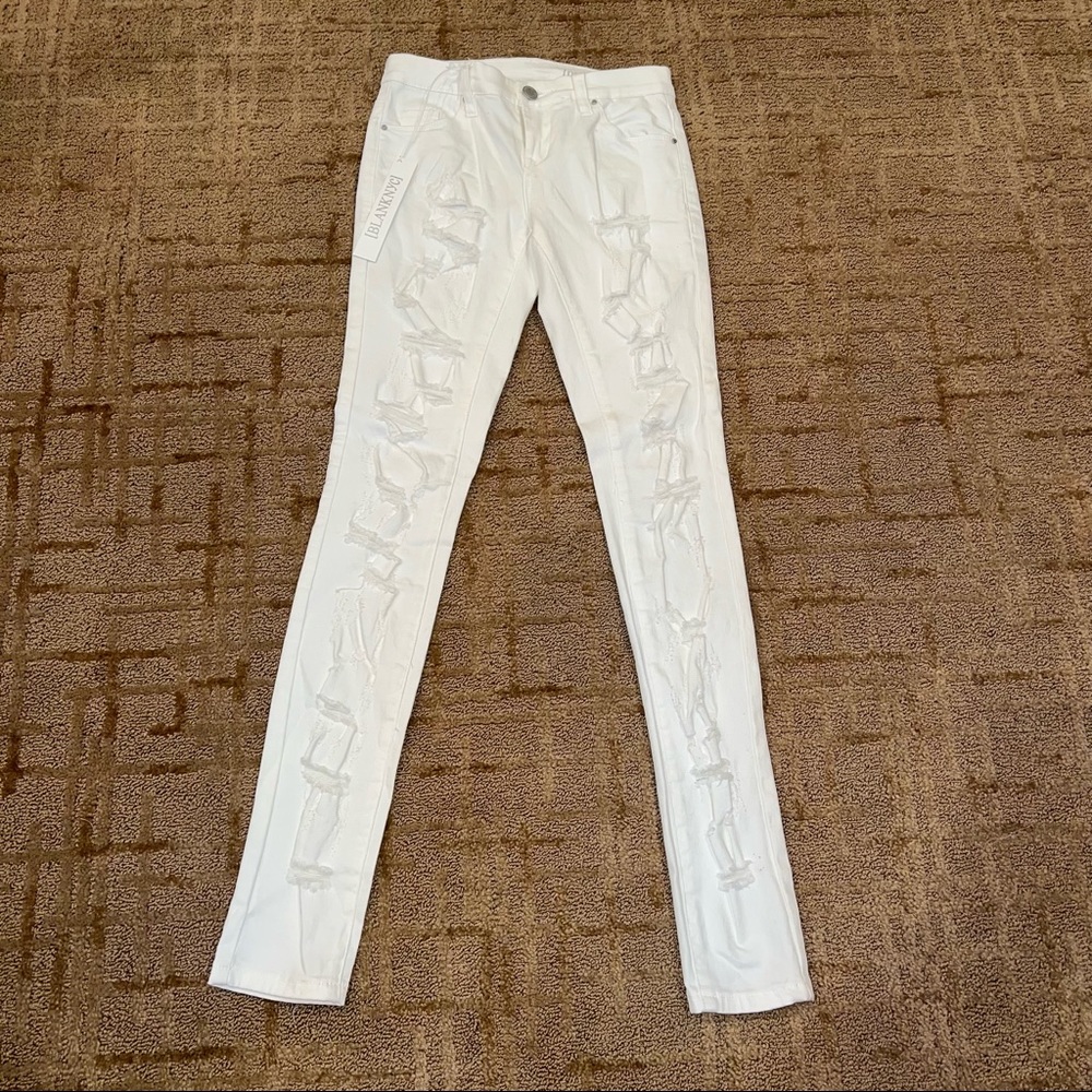 BLANK NYC White Distressed Skinny Jeans